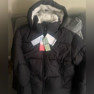 Black Puffer Jacket with Hood